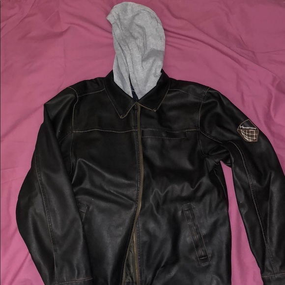 Hemisphere leather jacket with attached hood - Picture 2 of 5